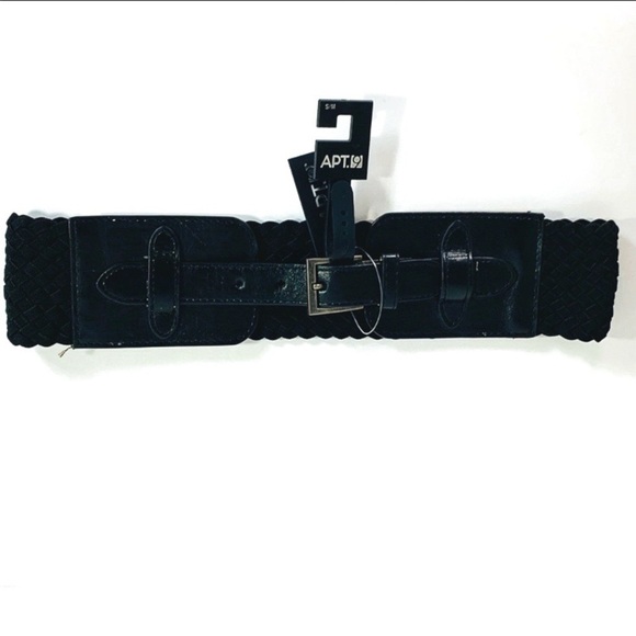 Apt. 9 Black Elastic Woven Belt S/M - Picture 2 of 10